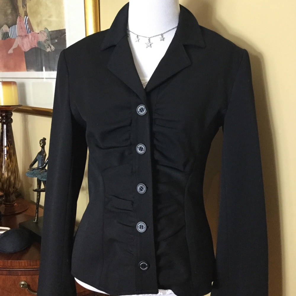 Vintage Vertigo Ruched Fitted Jacket. EUC